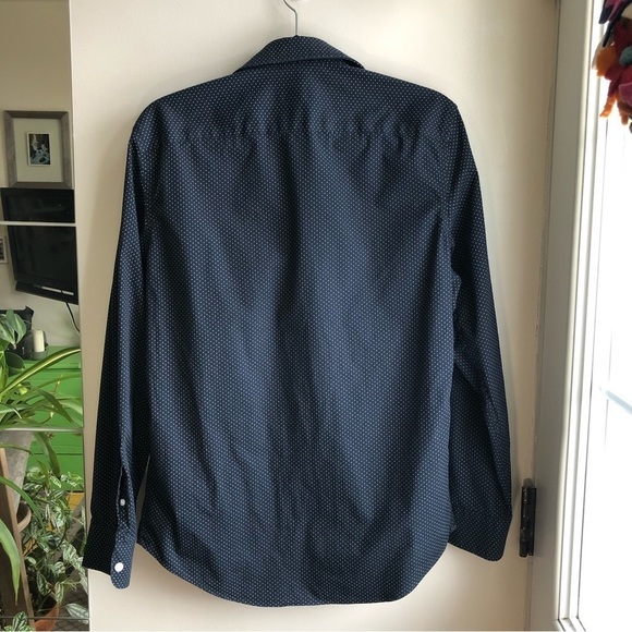 Old Navy the Signature Fit Blue Polka Dot Shirt - Picture 3 of 7